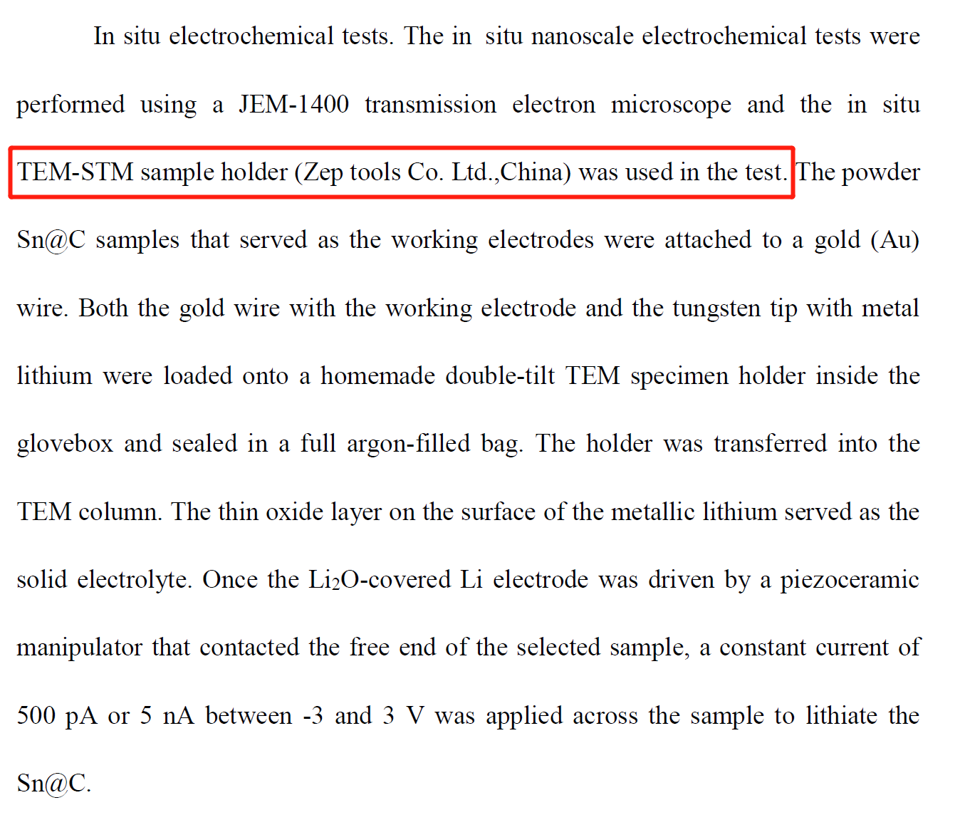 用原位樣品桿實驗細節及相關說明 用原位樣品桿實驗細節及相關說明