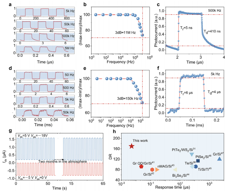 器件在405 nm處的動態響應